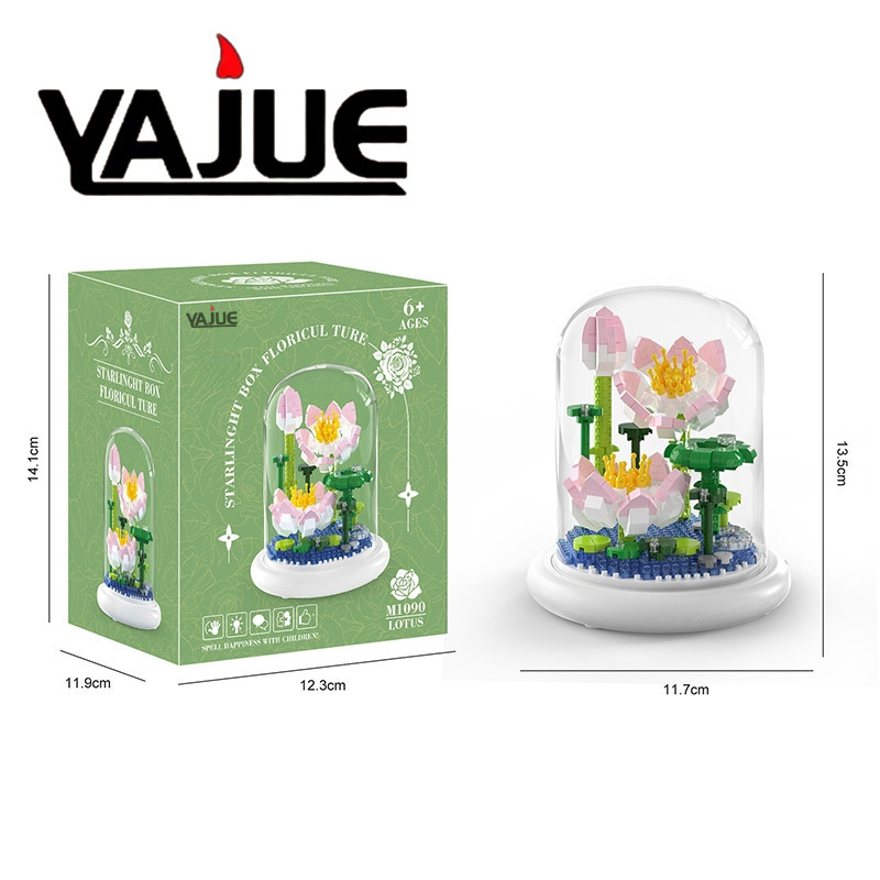 YAJUE - Plant Bricks Block Susun Bunga Buket Mainan DIY Block Flower Tanaman Nano Building Bricks Ed