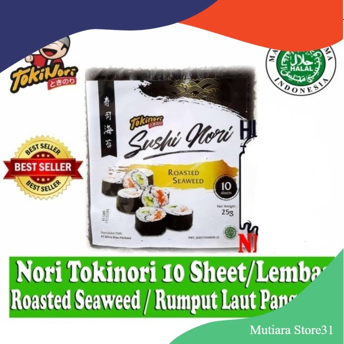 

NORI TOKINORI SUSHI NORI 10 LMBAR ROASTED SEAWEED RUMPUT LAUT PANGGANG