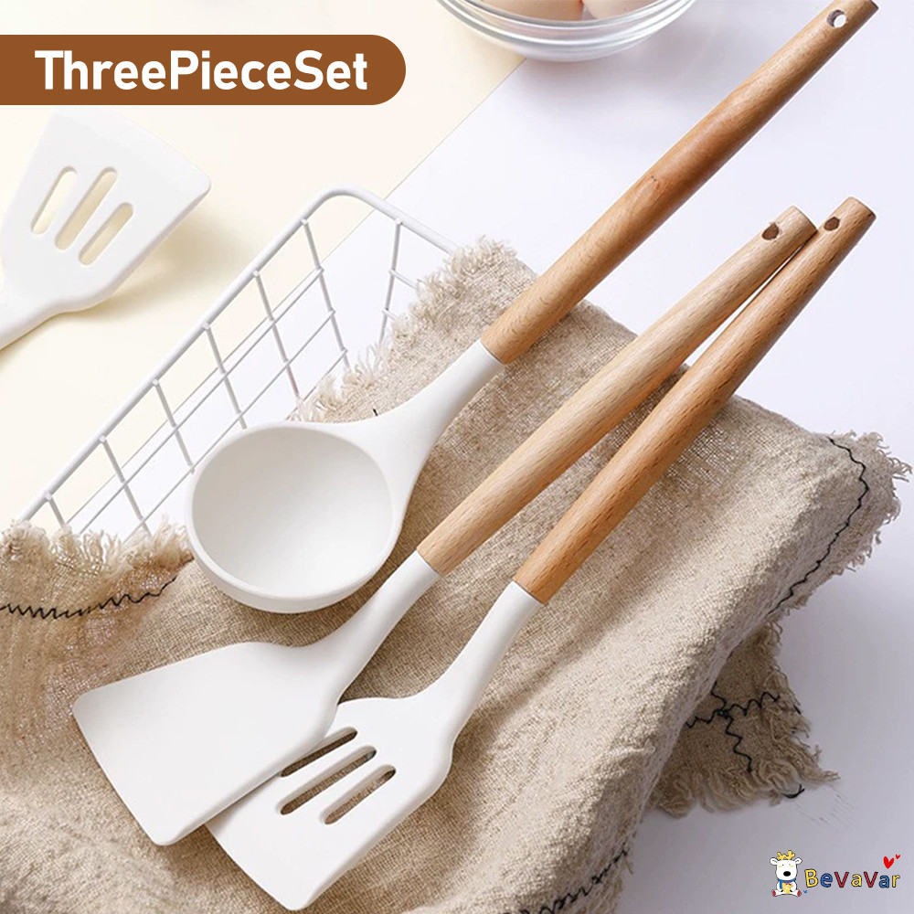 READY BEVAVAR Alat Masak Silicone Cooking Utensil BPA Free Spatula Silicone Food Grade 3PCS/Set