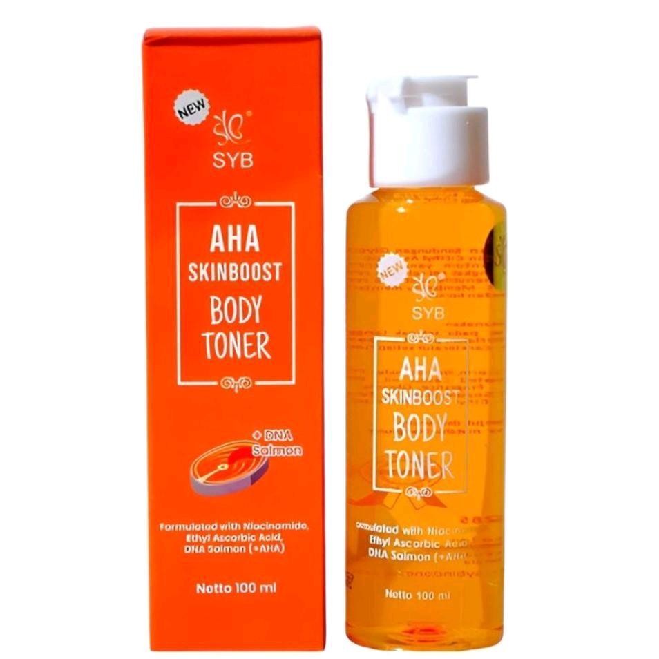 Toner Badan Syb Aha Skinboost 100ml dengan Glycolic Acid, Niacinamide, Vitamin C Ethyl Ascorbic Acid