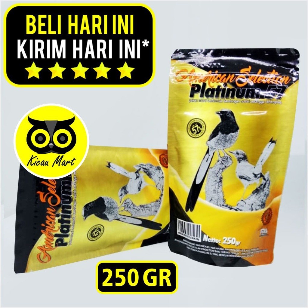 KICAU MART AMS AMERICAN SELECTION PLATINUM 250 GRAM PUR VOER PAKAN MAKANAN BURUNG MURAI LOMBA TERNAK