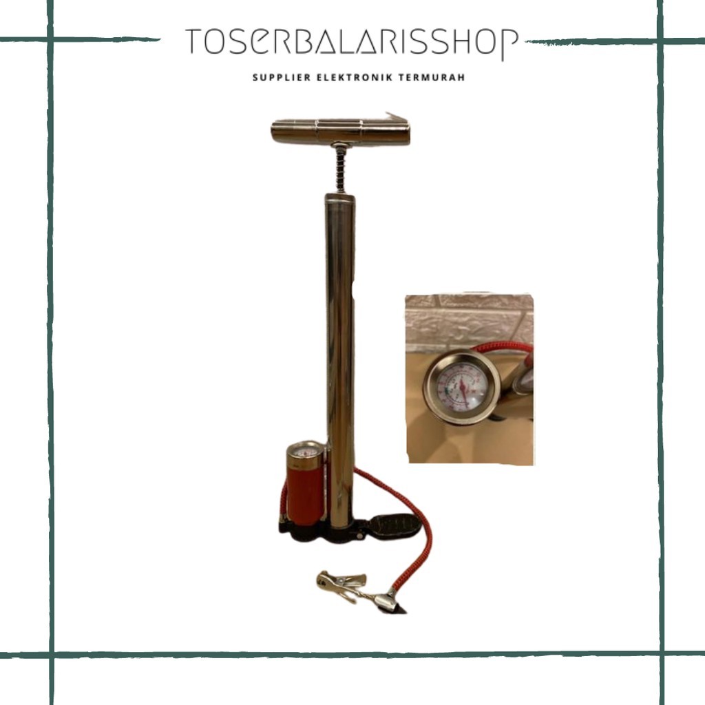 KOMPA ANGIN BAN / POMPA BAN ANGIN SEPEDA MOTOR MOBIL TABUNG KOMPA STAINLESS