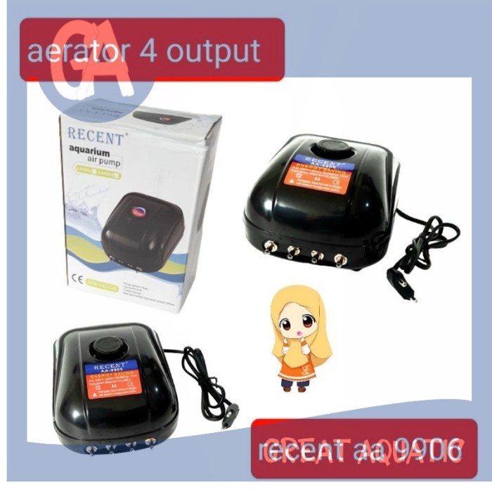 AIR PUMP RECENT AA 9906 AERATOR 4 OUTPUT 4 lubang