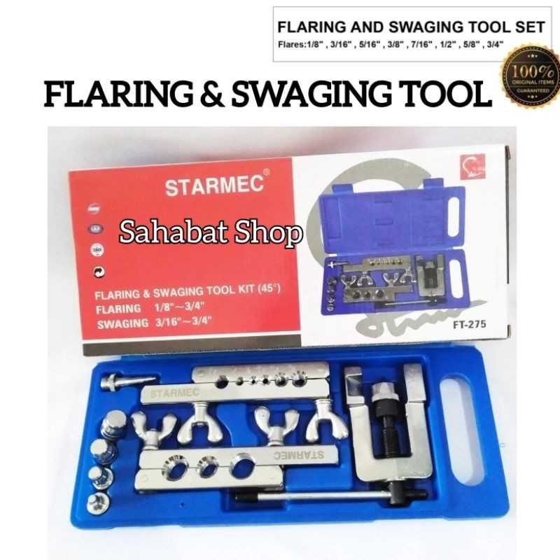 FLARING & SWAGING TOOL SET FT-275 / ALAT PEMEKAR PIPA AC UKURAN 1/8" - 3/4"