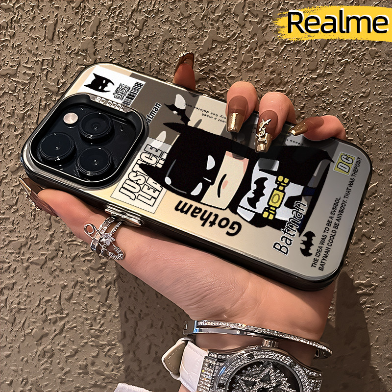 Keren Batman Glossy Hologram PC Case Realme C53 C51 C15 C2 Note-50 C11-2021 C55 5i Matte Gradasi Cas