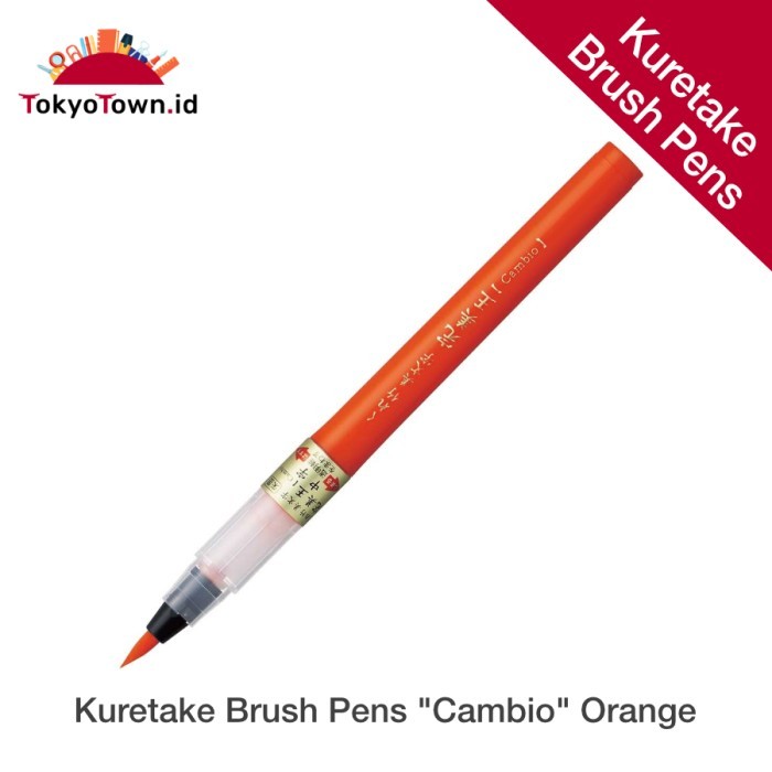 

best -Kuretake Bimoji Cambio Calligraphy Brush Pen Grey and Orange - Orange