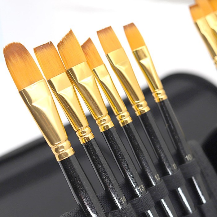 

best -Art Brush Set Kuas Lukis BRS-12 SET Kuas Alat Lukis Set Lengkap Mixing