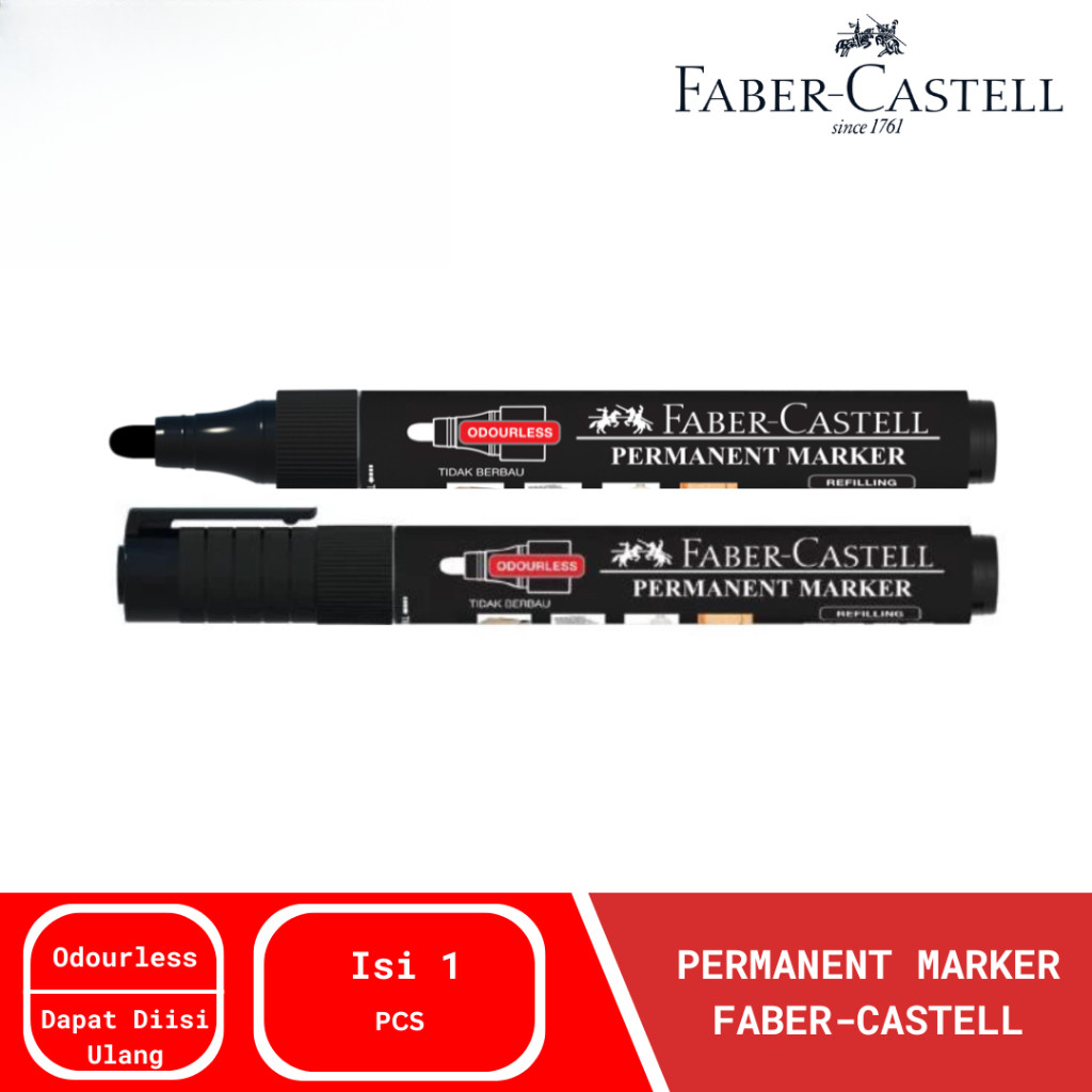

Spidol Permanen Faber-Castell Hitam 156699 - Spidol Faber Castell Permanen Permanent Marker Black