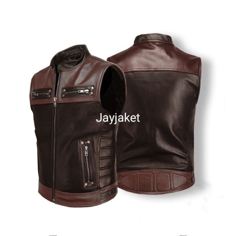 Rompi Kulit Rompi Kulit Riding Vest Bikers Asli Garut