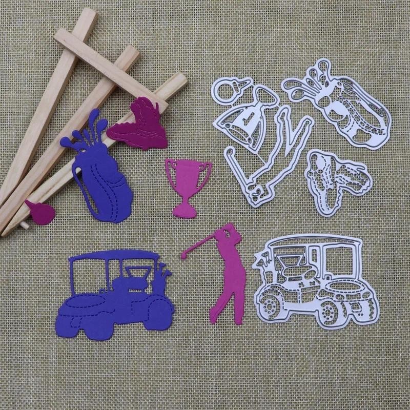 

Metal Cutting Dies Golfer Golf Club Shoes Frame Mold Diy Scrapbooking Knife Mould Blade Punch Stencils Paper Card Crafts