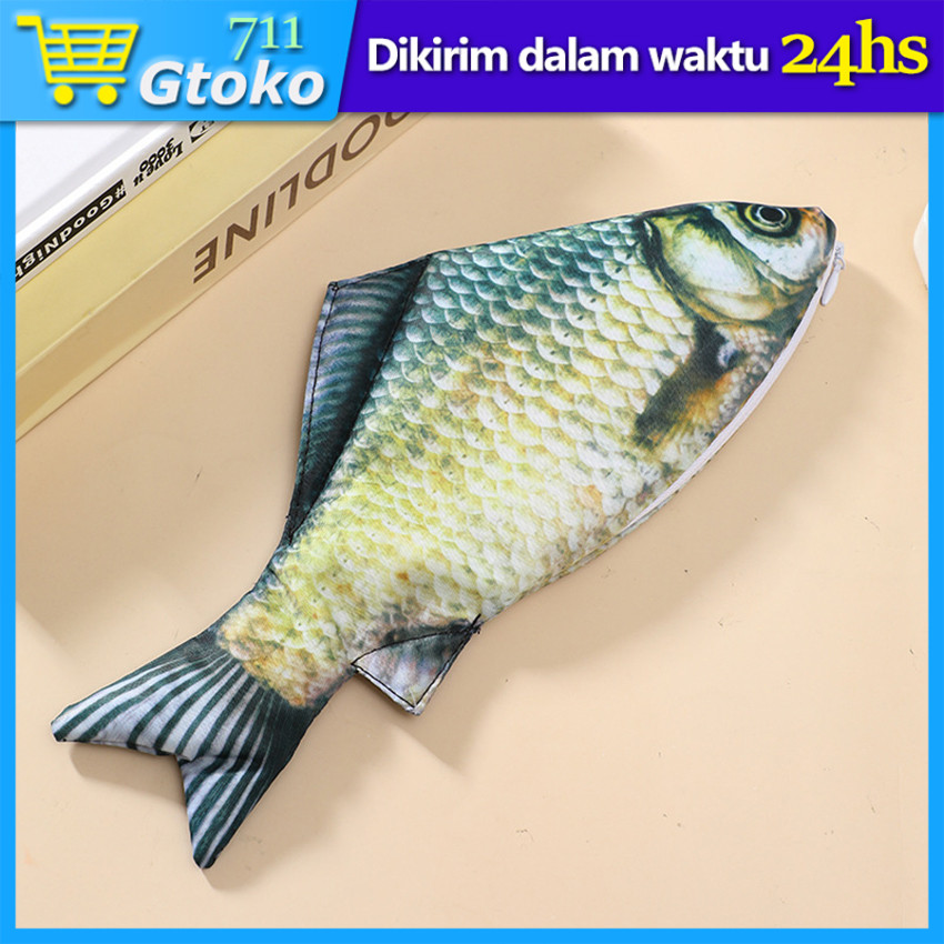 

Fish Pencil Case Pouch Tempat Pensil Bentuk Ikan Grass Carp Alat Tulis Anak Sekolah Kantor