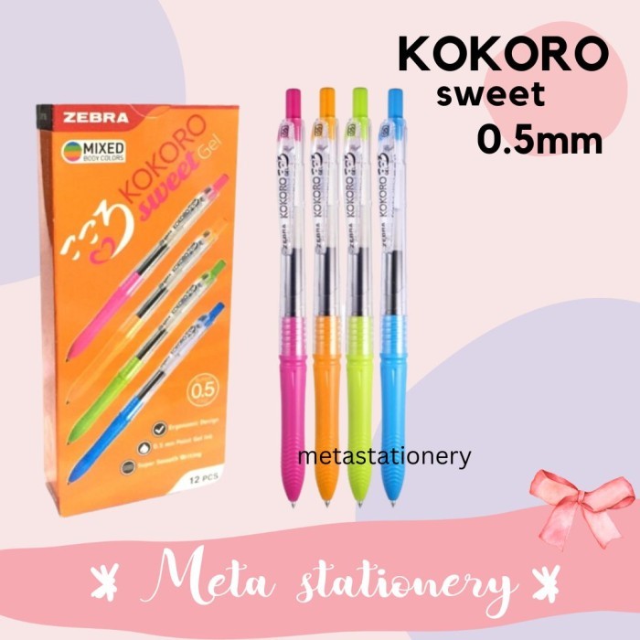 

[Best Seller] Pulpen Kokoro Sweet ( tinta hitam) isi 12 pc