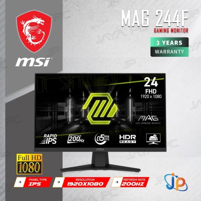 Monitor MSI LED IPS MAG 244F - Full HD 24" Inch