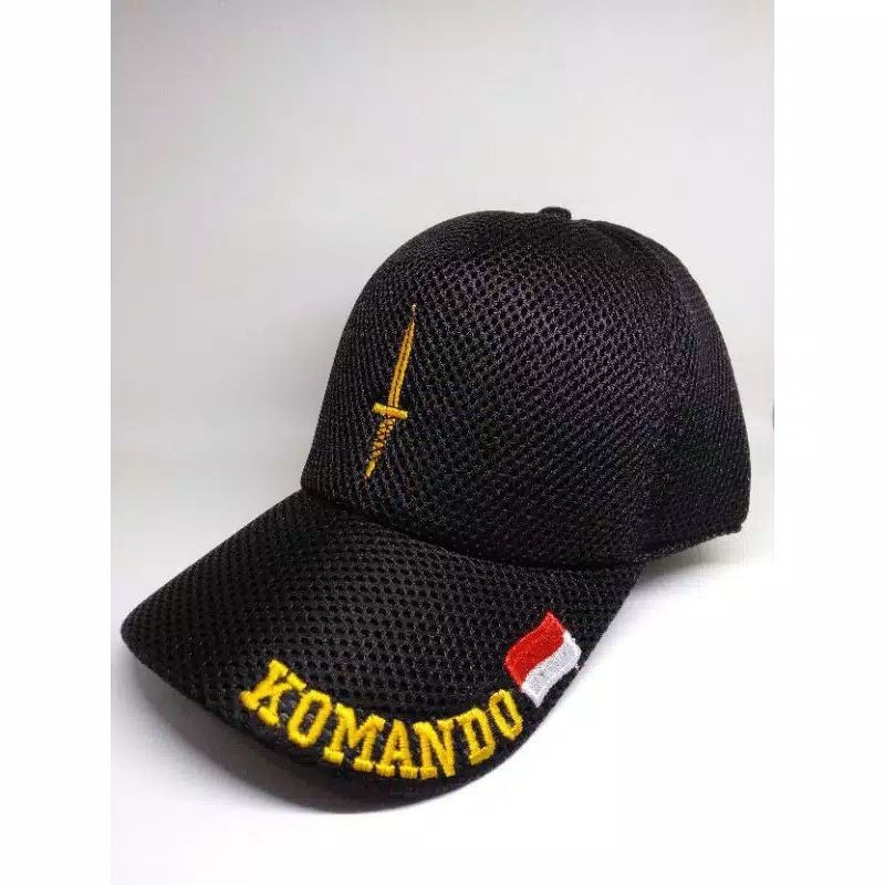 MZD SELLER-Topi Jaring Double Mess Warna Hitam Bordir Nkri Indonesia Garuda Security Satpam Raiders 