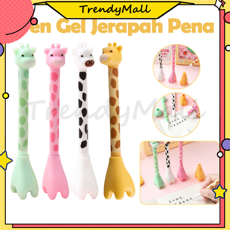 

Pena Tinta Hitam Karakter Hewan Lucu Model Animal Pen Gel Jerapah Girrafe Ballpen Pena Pulpen Ujung Lancip Karakter