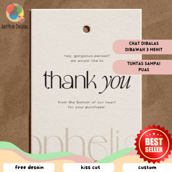 

AHD 4 8-15 Print Hang Tag Olshop Custom Label Baju Hangtag Hijab Jilbab Pakaian Thrift Brand
