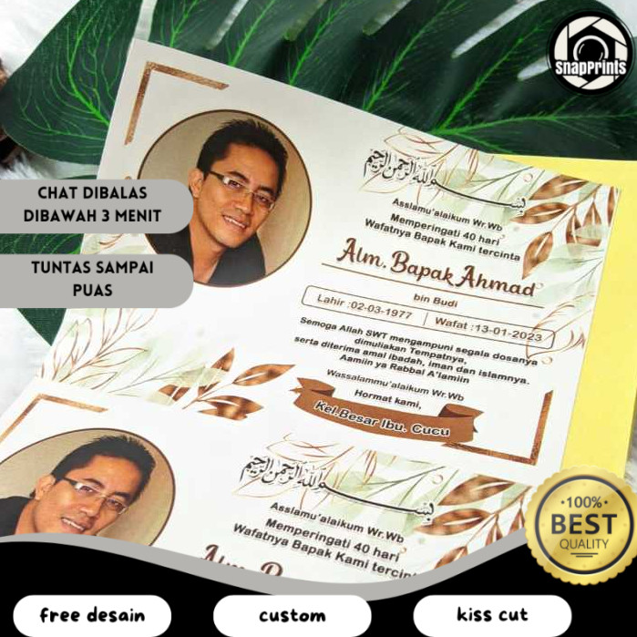 

SP Cetak Sticker Label Tahlil Stiker Dus Makanan Mengenang Wafatnya 40 100 1000 Harian Free Desain