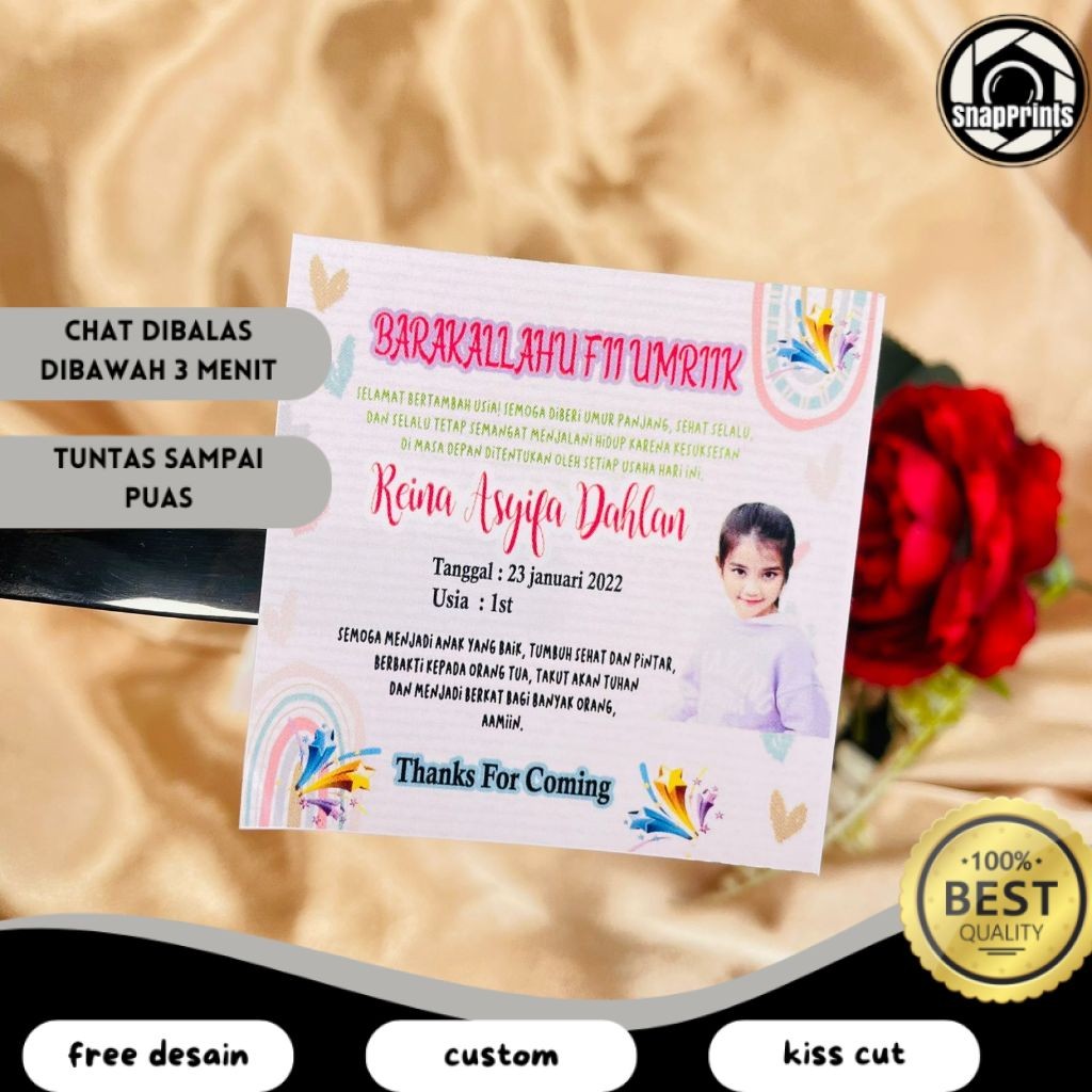 

SP 2-4 Stiker Ultah Anak Ulang Tahun Label Bentuk Kotak Sticker Undangan Ulang Taun Free Desain Bdg