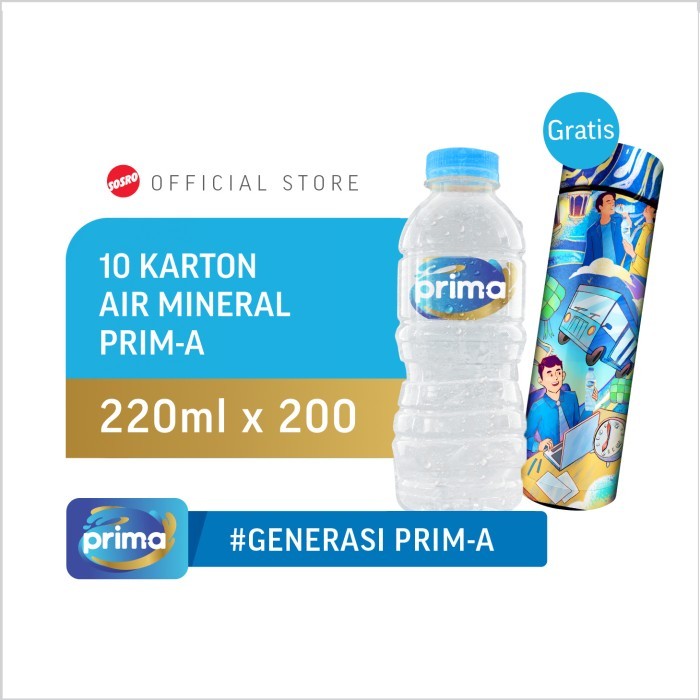 

10 Karton Prim-a Botol 220ml x 20 pcs - Free Tumbler , Total 200 pcs