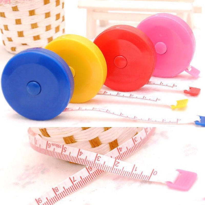Meteran Mini 150 CM ROLL Bulat Macaron Series Meteran Kain Mini Meteran/ Meteran Gulung Putar 150cm 