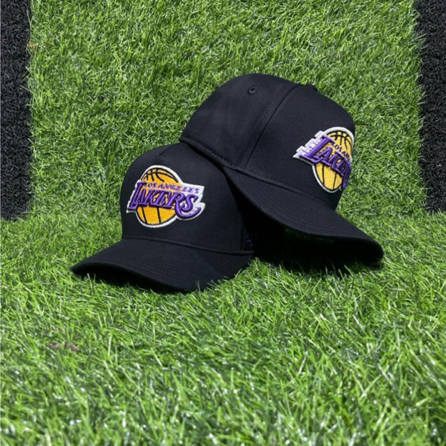 LAKERS Ori Bahan Hitam Full Tag Hologram / Topi Premium