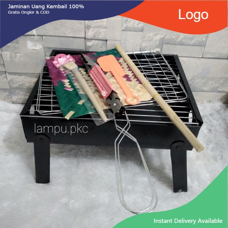 Panggangan Portable Bakaran Sate Ikan Ayam Sosis Bakar Arang