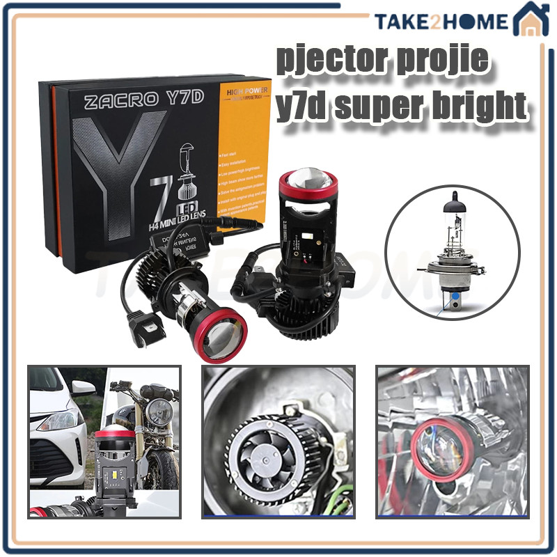 MINI PROJEKTOR PROJIE Y7D TERANG/Y7D Lampu Led Mobil Dan Motor