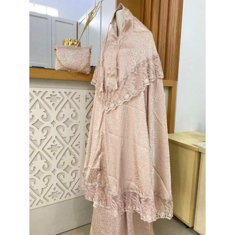 MUKENA DEWASA SUTRA JAGUAR ORIGINAL AL-QUBA JUMBO PREMIUM 2IN1 RENDA KALUNG MEWAH