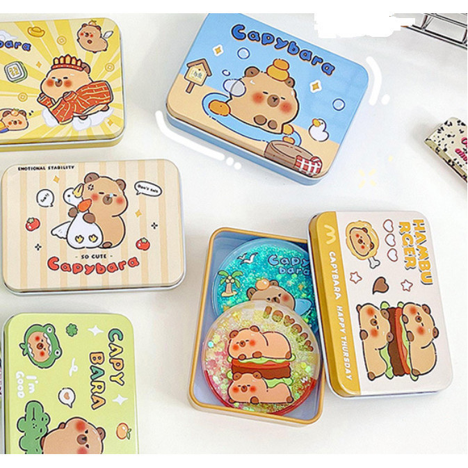 

Kotak penyimpanan kaleng capybara labubu lucu