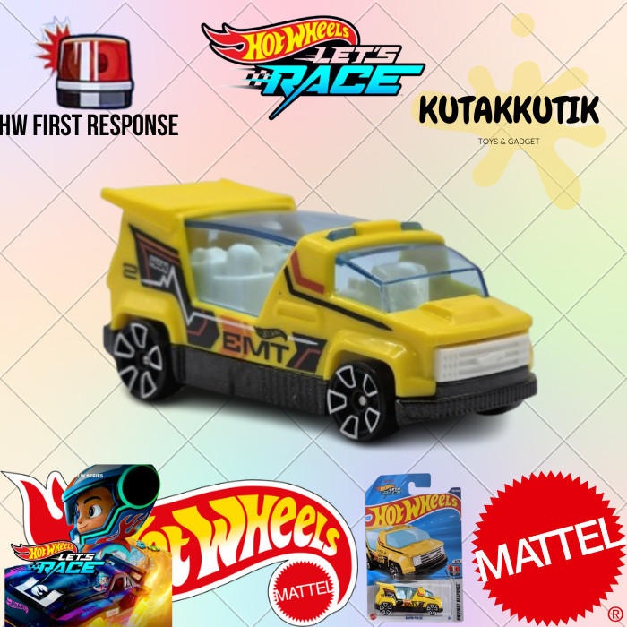 Hotwheels Mobil Ambulance Rapid Pulse Kuning EMT Lot F 2025 HW First Response