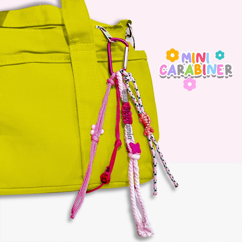 KLIMAUSHOP [TERMURAH] MINI BAG CHARM CARABINER Macrame | Keychain Mini Carabiner| Gantungan Tas | Mi