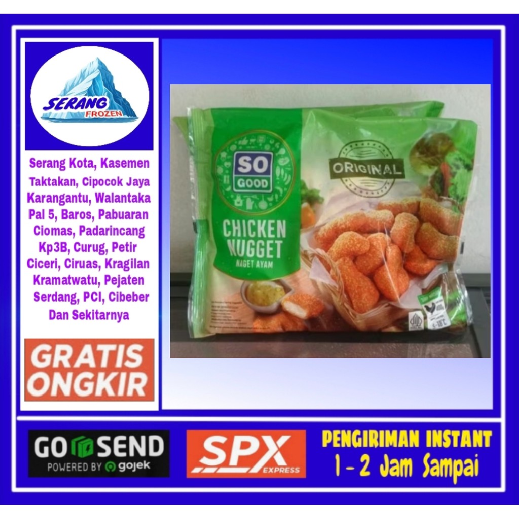 

Nugget Ayam So good 400g, Nugget,Naget Serang Frozen
