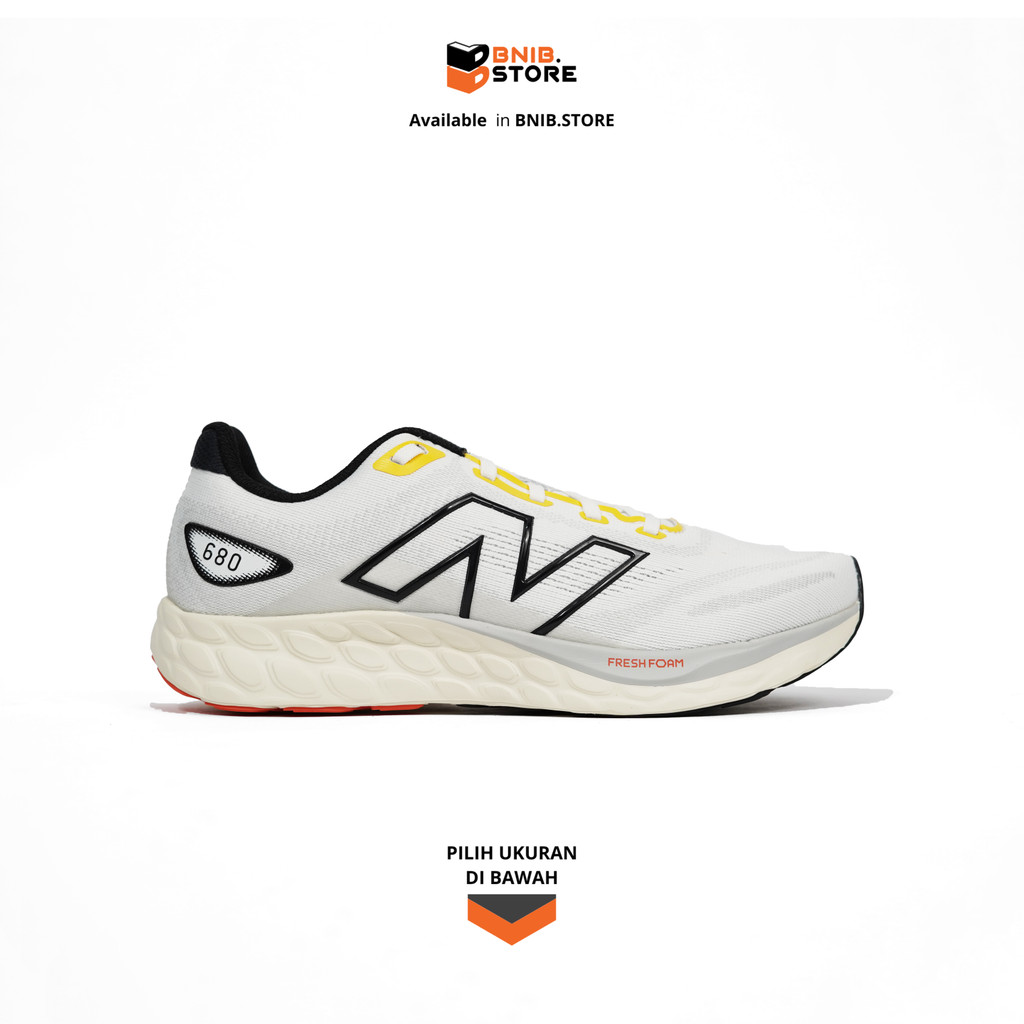 Sepatu Lari NB Fresh Foam 680 v8 White Ginger Lemon [M680LW8] Original