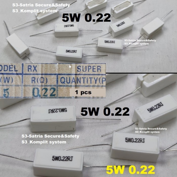 5W0.22RJ Kapur 5 W watt 0.22R Resistor 5W 5W0.22R 0.22 R 5Watt 0,22