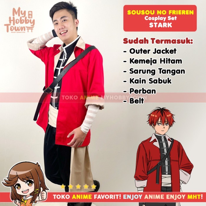 SALE - Kostum Cosplay Stark Karakter Anime Sousou no Frieren Jaket Rompi - SetTANPACelana, XL