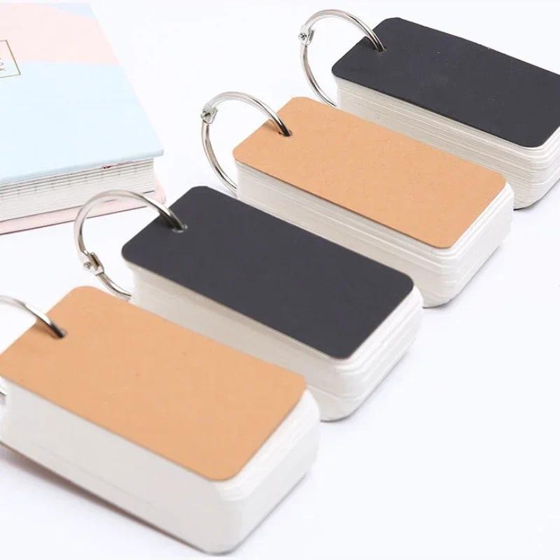 

100Sheets Simple Binder Loose-leaf Blank Memo Pad Mini Pocket Planner Notepads Study Word Memory Book Office Note Paperboard