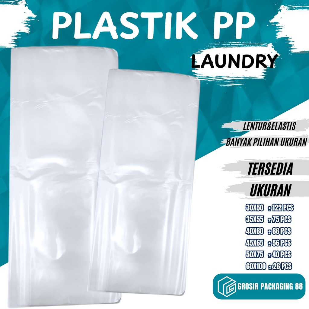 1KG Plastik Laundry PP Bening Kantong Plastik Packing Baju Londry Buket Bucket Kiloan 500Gram Tebal