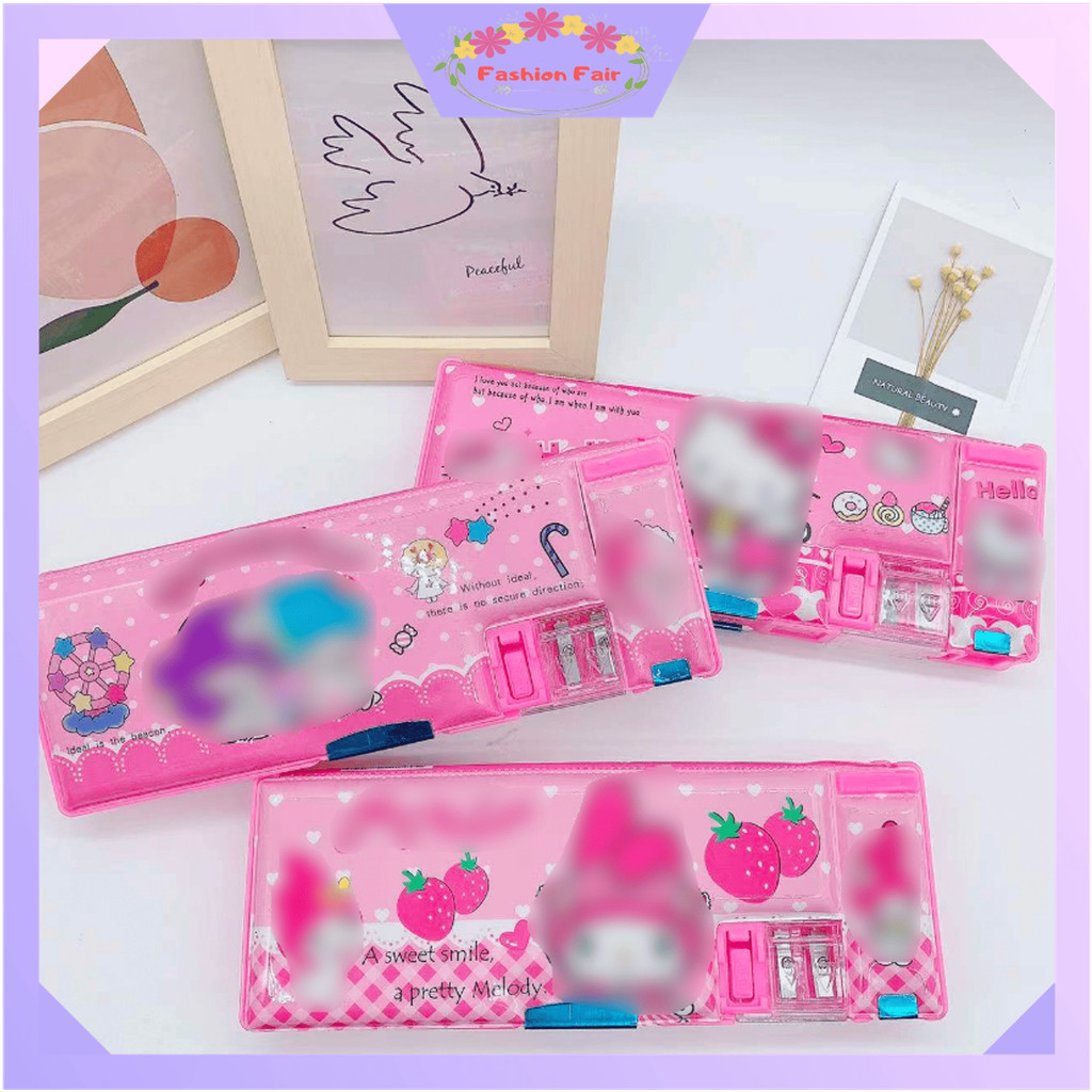 

FASHION FAIR S5984 Kotak Pensil / Kotak Pensil Magnet 2 Sekat / Kotak Pensil Anak Dilengkapi Rautan / Kotak Pensil Lucu