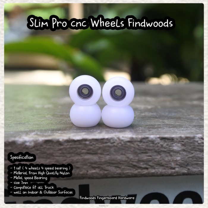 Terlaris - Wheels Roda cnc slim Fingerboard Pro Findwoods - Hijau
