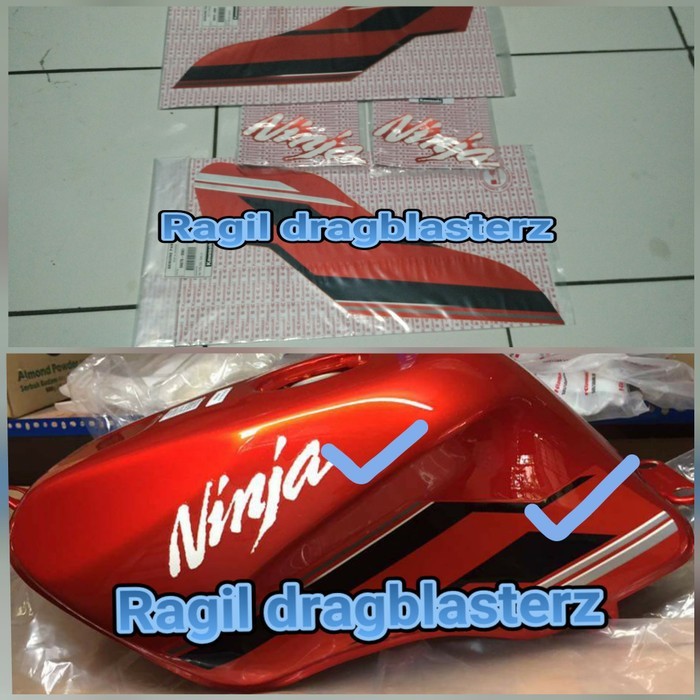 stiker/striping tangki new ninja rr SE orange 2015 original