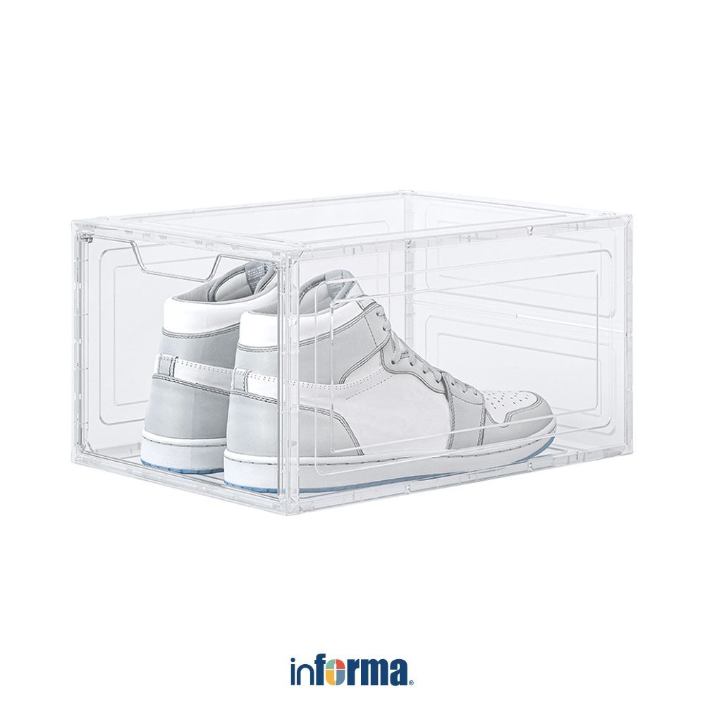 Informa Set 2 pcs Alyn Kotak Sepatu - Putih Shoe Box Storage Container Sepatu Wadah Penyimpanan Wada