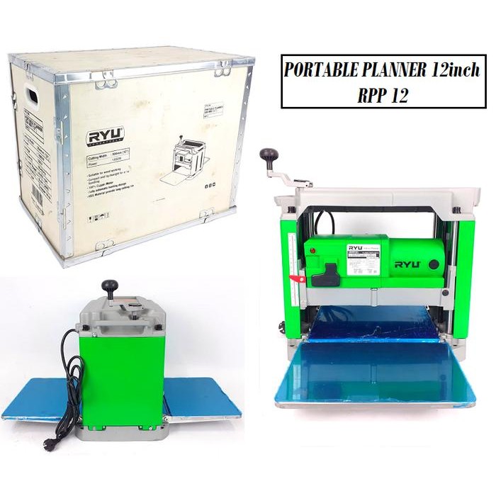 Mesin Planer Serut Duduk 12" Inch RYU RPP12 Meja Ketam Pasah Portable