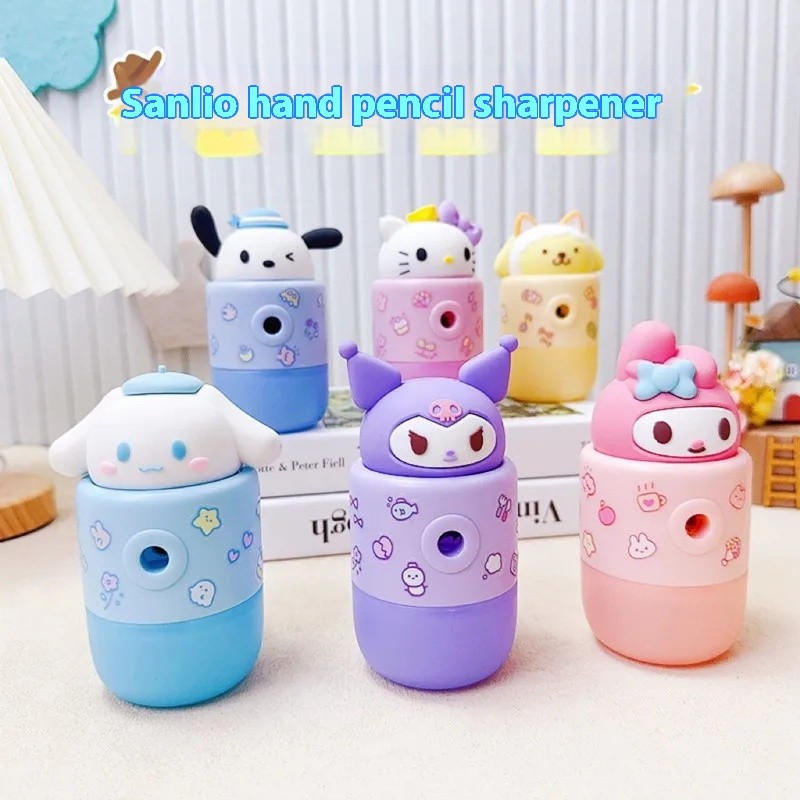 

Sanrio Kuromi melody Cinnamoroll Pochacco Mechanical Sharpener Hand cranked Pencil Knife Tools Stationery Office Student Gifts