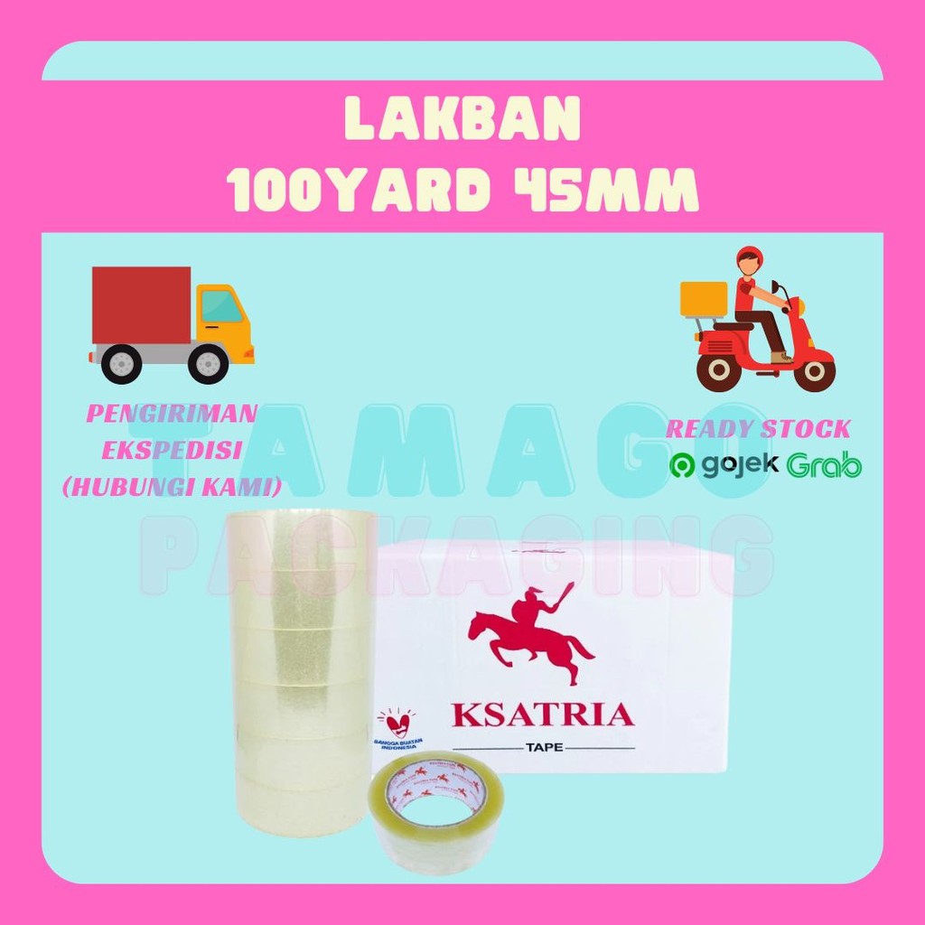 

Lakban OPP Tape / Lakban Bening KSATRIA Tape 100 Yard (1 Dus)