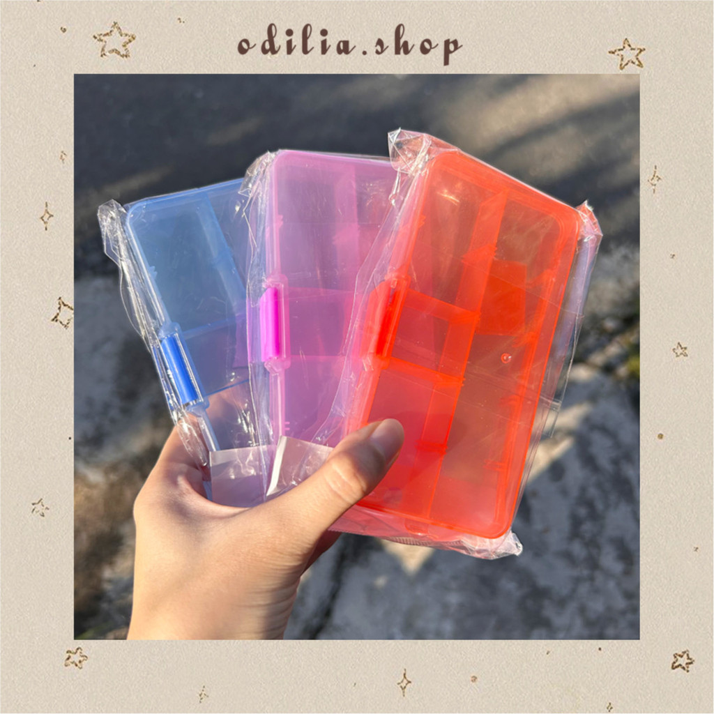 Kotak Sekat Kecil Serbaguna Transparan Warna Box Plastik Penyimpanan Obat Aksesoris Bjb Banjar Banja