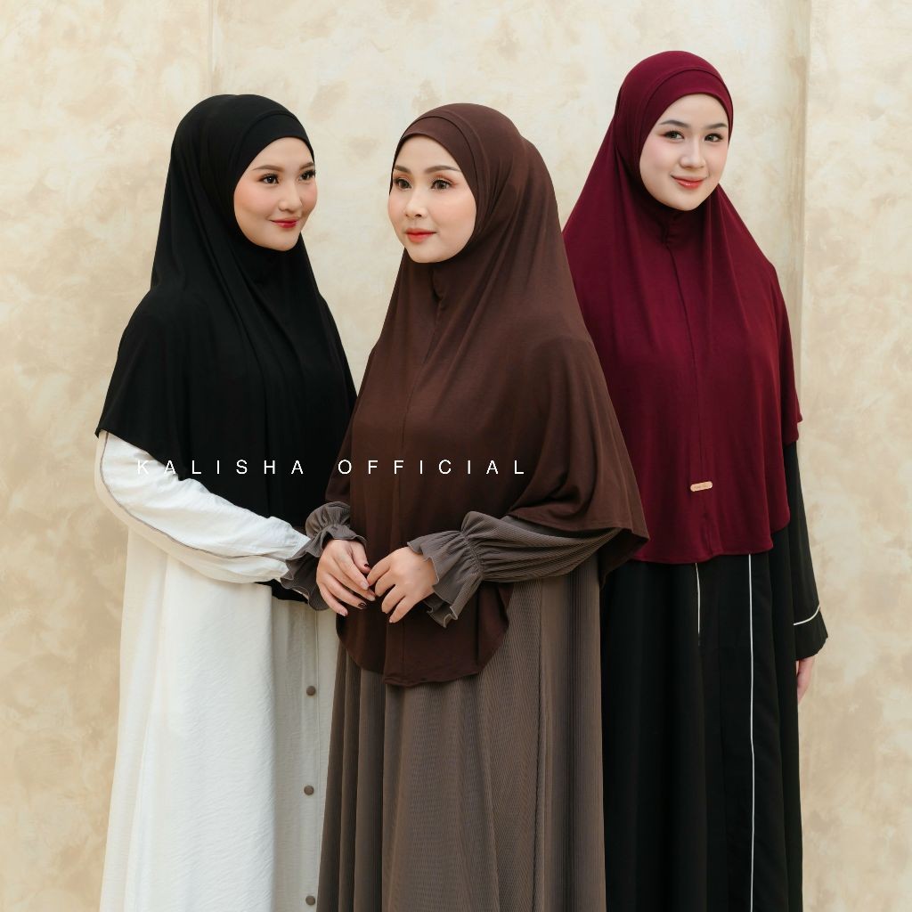 KALISHA X MIMA Jilbab Instan Kaos Kerudung Bergo Rayon Hijab Bergo Vanya Syar`i Hijab Kaos Jumbo