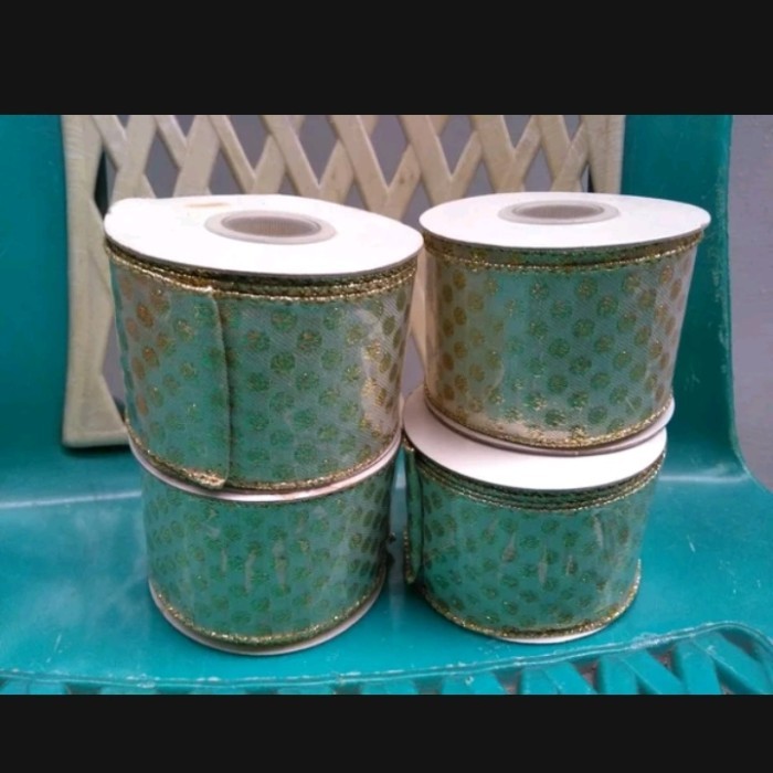 

Pita natal gold emas polkadot 2inch 5yard