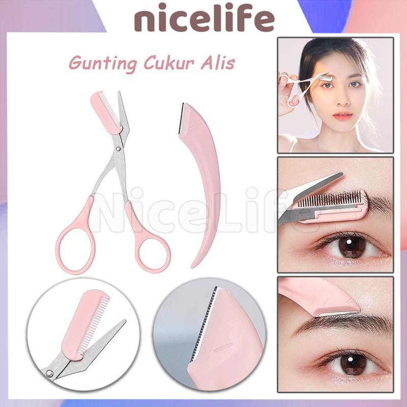 Set Gunting Alis / Gunting Cukur Alis Mata / Gunting Sisir Alis Mata