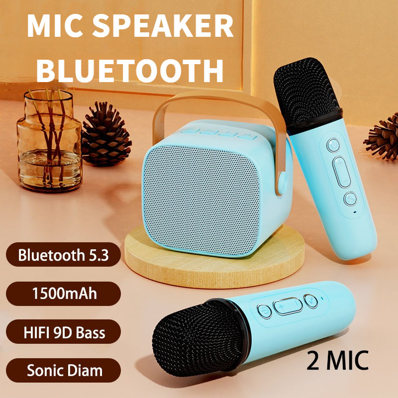 Speaker Bluetooth Karaoke Speaker Bluetooth 2 Mic 1 Set Wireless Karaoke Set Bluetooth 5.3