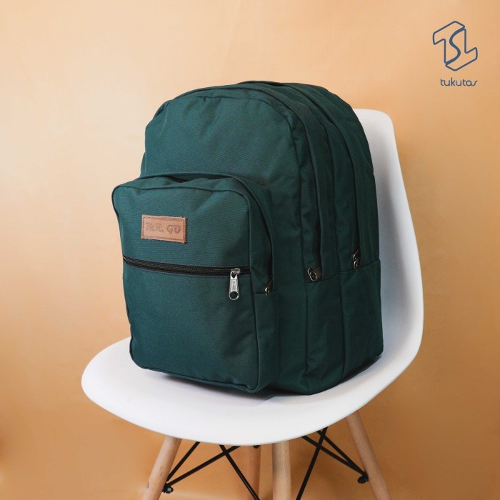 Ransel Besar MR.GO Bahan Kordura Pria Wanita Tas Sekolah - Hijau